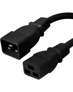 C20 to C19 Power Cord - 6 Foot, Black, 16A/250V, 14/3 SJT, Iron Box Part # IBX-4926-06