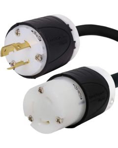 NEMA L6-20P to L6-30R Plug Adapter - 1 Foot, 20A/250V, 12/3 SJT - Iron Box # IBX-4488-01M