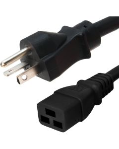5-20P to C19 Power Cord, 20A, 125V, 12/3 SJT, 8 Foot