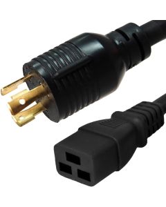 Iron Box NEMA 8ft L6-30P to C19 Extension Power Cord - Durable and Reliable 20A, 250V, 12 AWG SJT Portable Generator Cord for Transfer Switches, Data Centers, and Other High-Powered Applications